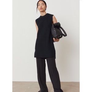 Black long knit vest h&m
